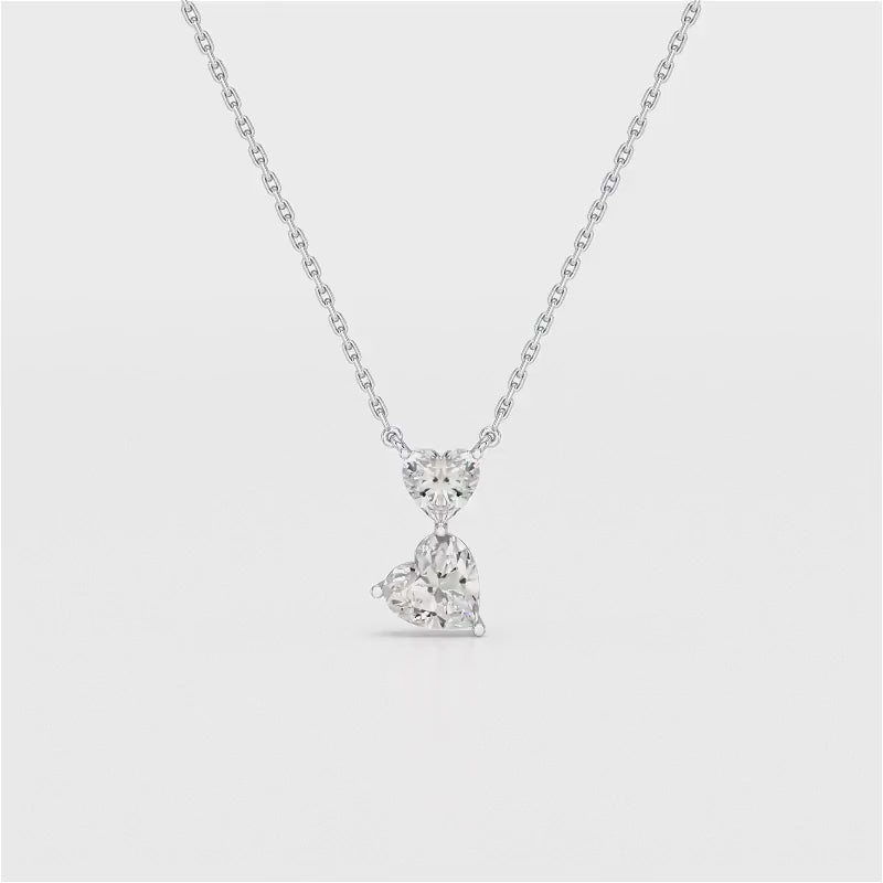 2.83 CT Heart Shaped Lab Diamond Chain Pendant