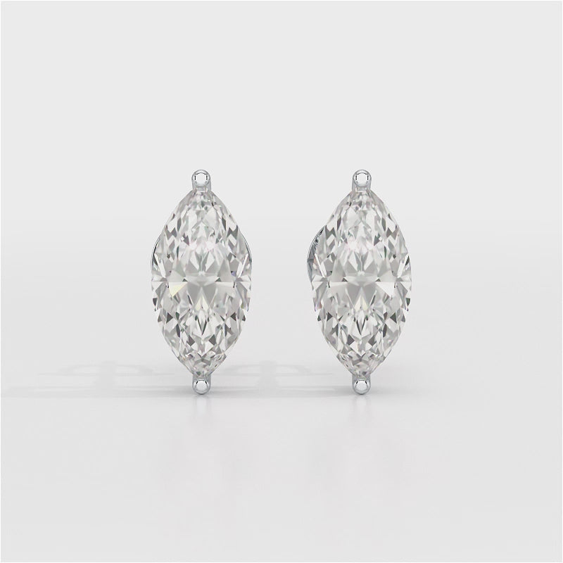 1 CT Marquise Stud Lab Diamond Earrings