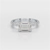 2.40 CT Straight Emerald Cut Lab Diamond Ring