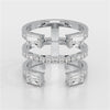 2.83 CT Three Layer Emerald Cut Lab Diamond Ring