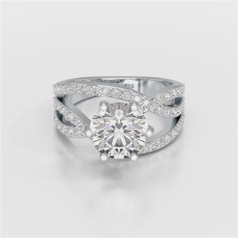3.23 CT Round Cut Layered Lab Diamond Ring