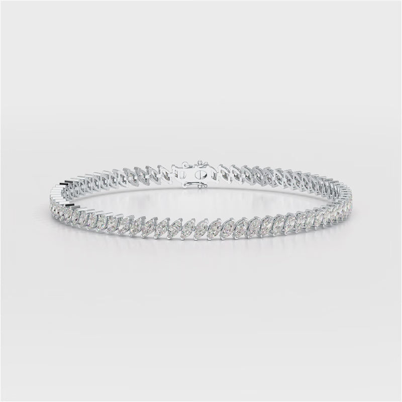 5 CT Marquise Cut Diamond Bezel Tennis Bracelet
