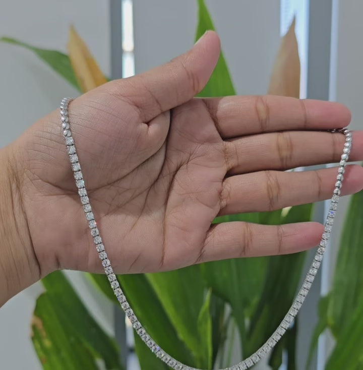 6.65 CT Round Cut Lab Diamond Tennis Necklace (Ready for Delivery)