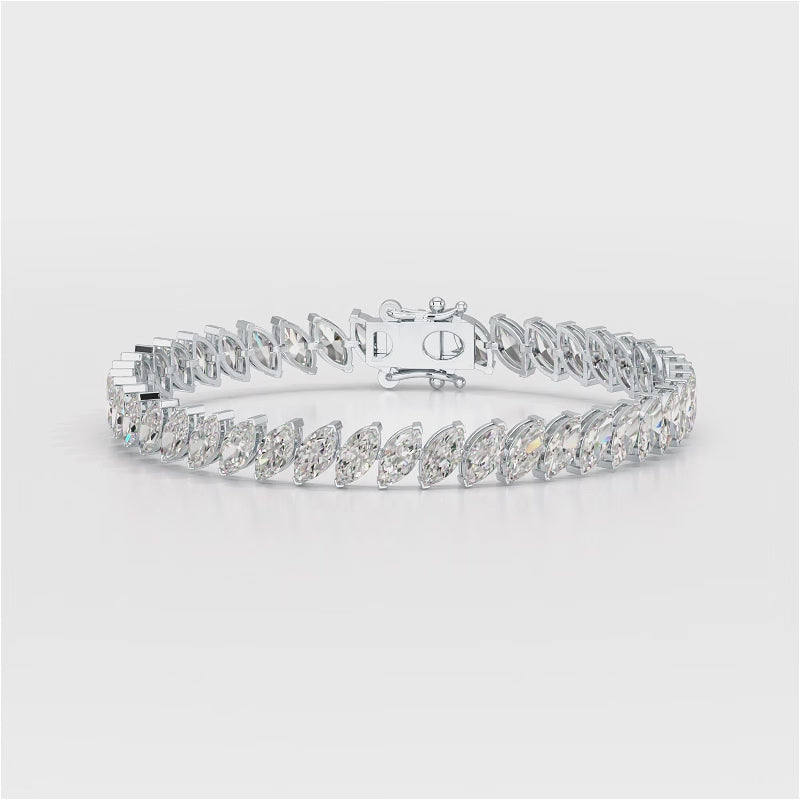 12.60 CT Marquise Cut Diamond Bezel Tennis Bracelet