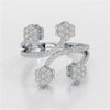 1.12 CT Flower Shape Lab Diamond White Gold Ring