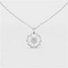 0.65 CT Heart Shape Pave Setting Chain Pendant With Round Cut Lab Diamonds