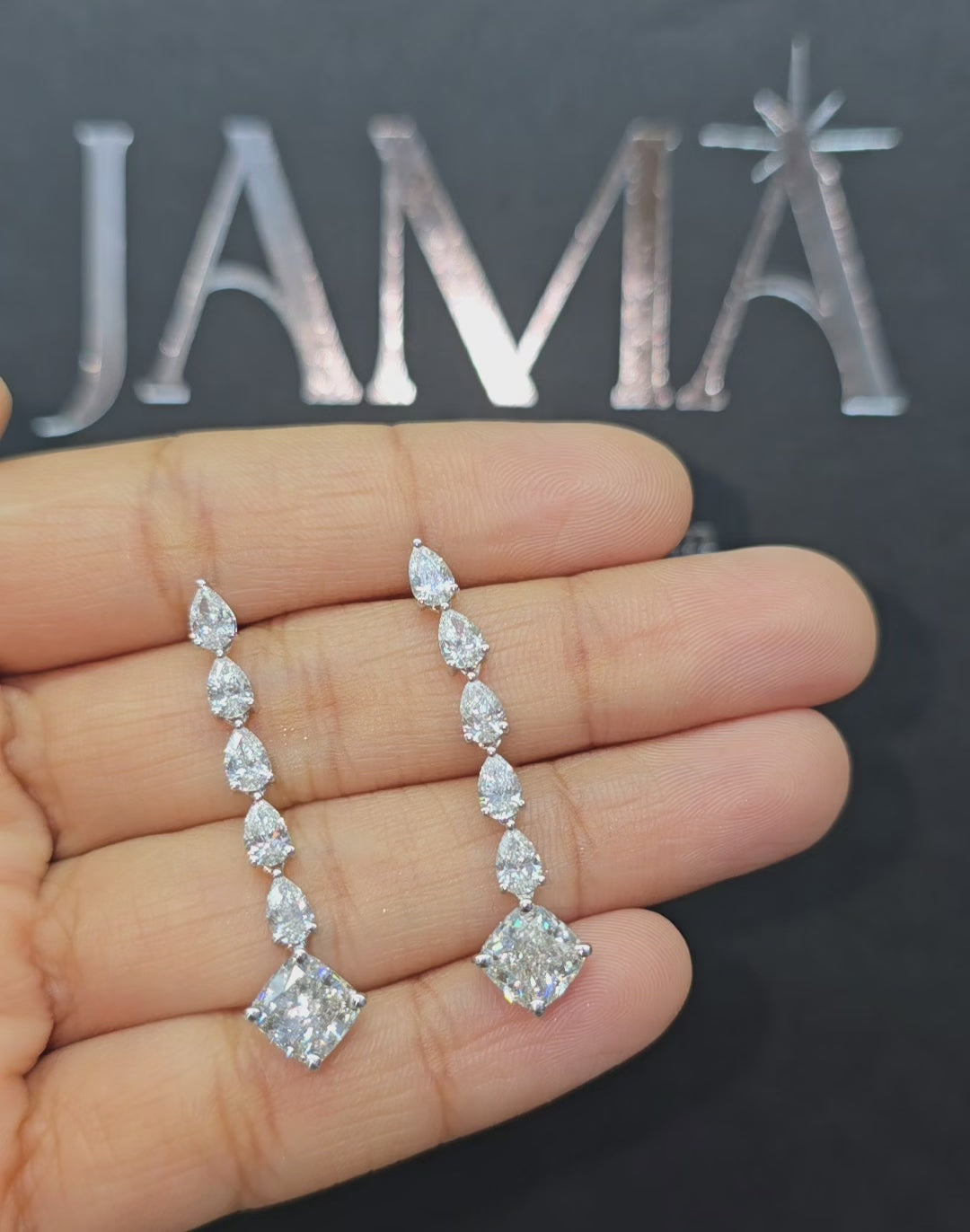 5.15 CT Cushion Brilliant Cut Lab Grown Drop Earring (Ready for Delivery)