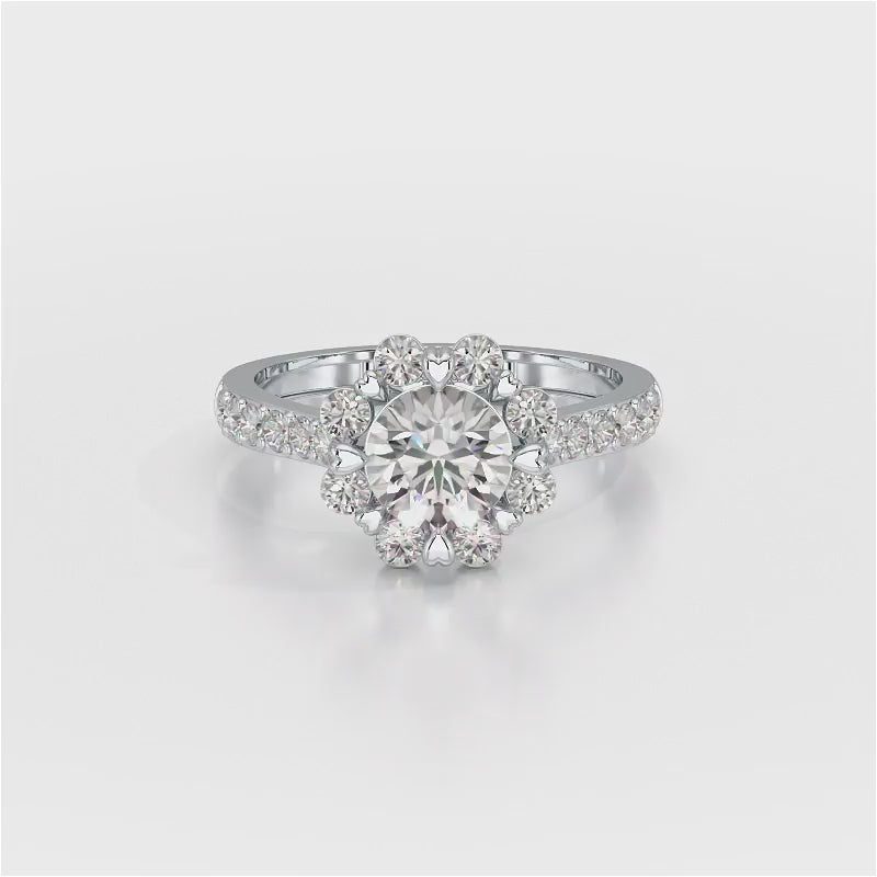 Halo Round Cut 1.72 CT Lab Diamond Ring
