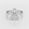 2.4 CT Pear Cut Lab Diamond Flower Shape Ring