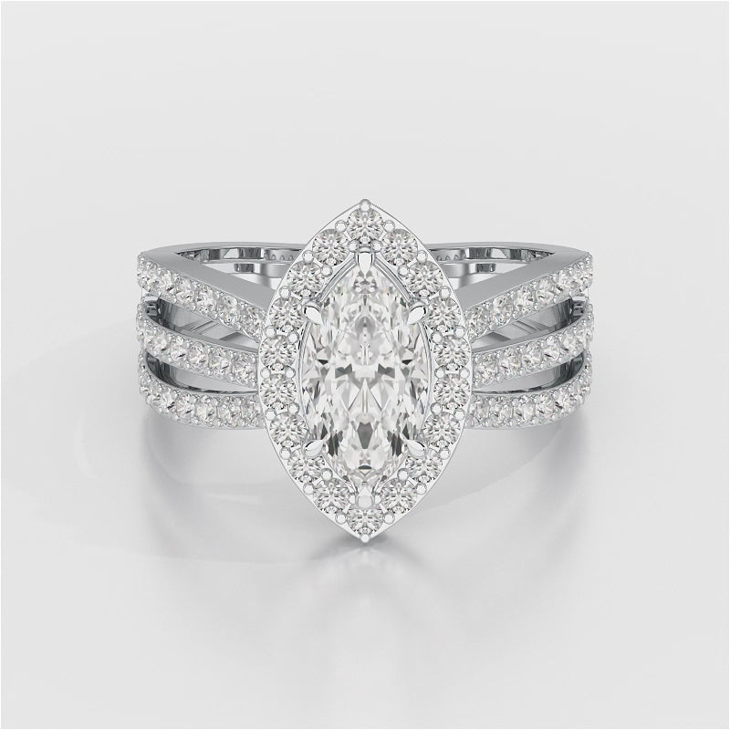 1.88 CT Layered Marquise Cut Lab Diamond Ring
