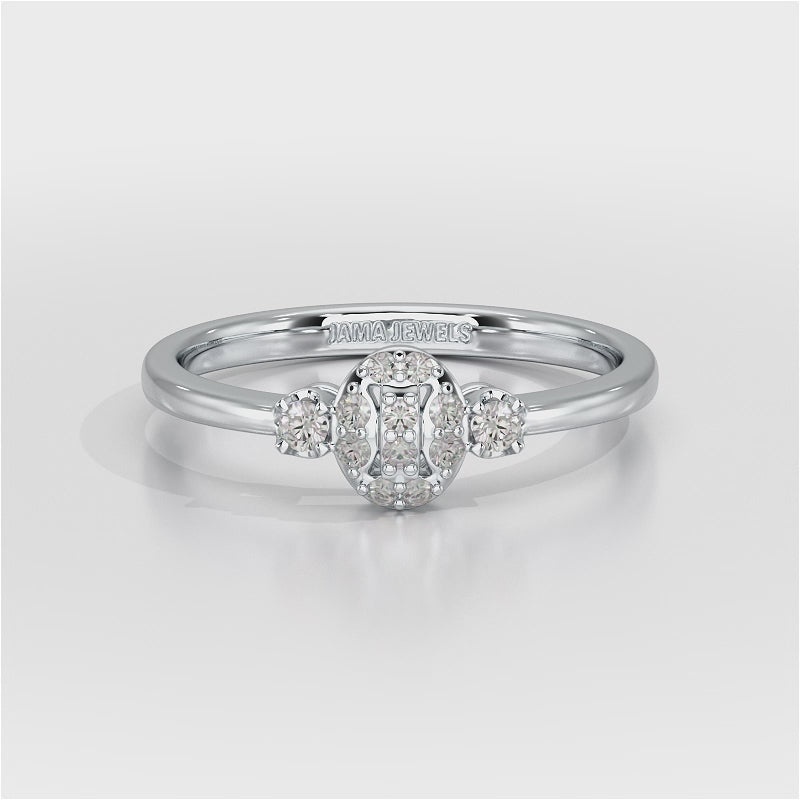 0.13 CT Round White Lab Grown Diamond Ring