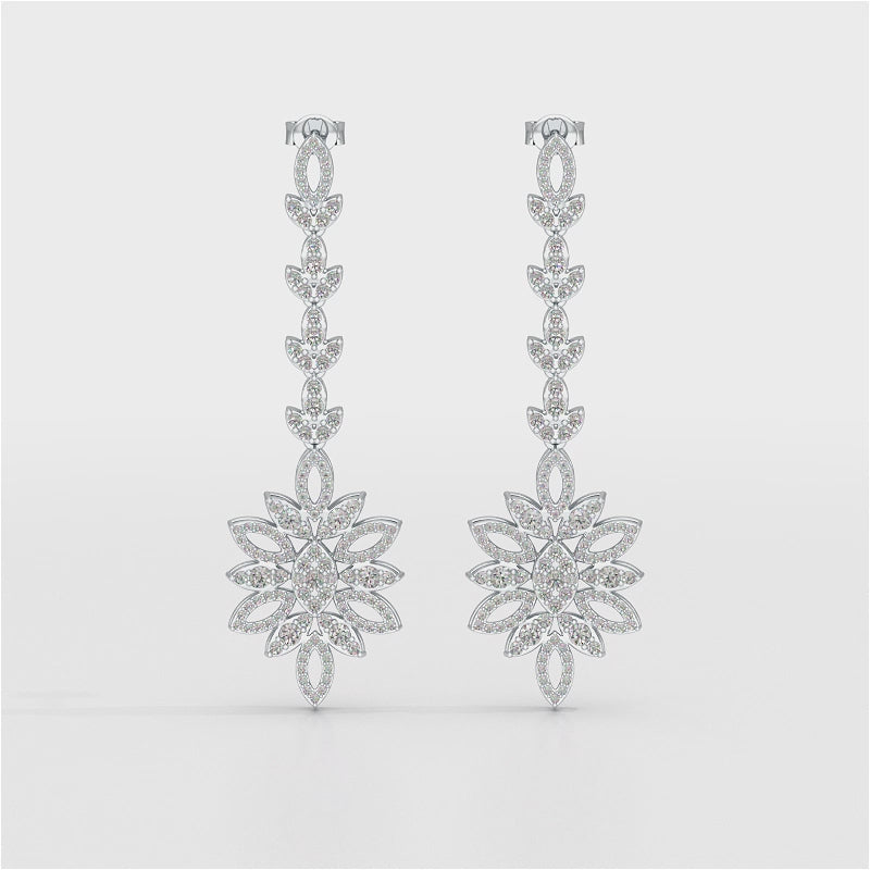 2.15 CT Lab Diamond Dangle Wedding Earring