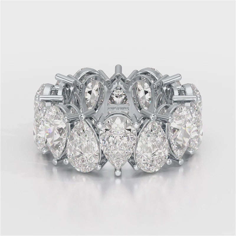 13.3 CT Pear Cut Full Eternity Lab Diamond Ring