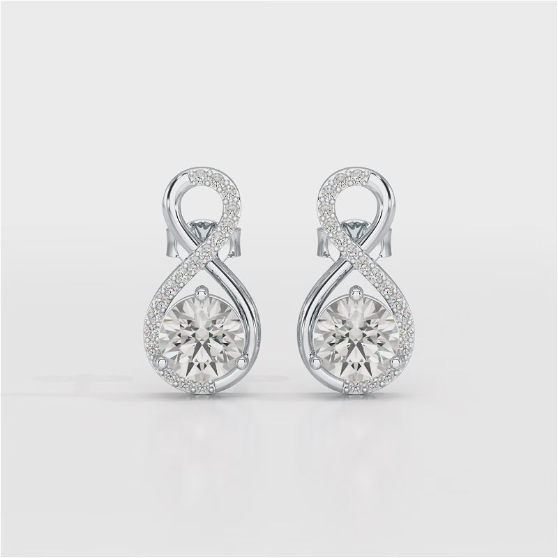 2.2 CT Lab Diamond Round Cut Earrings