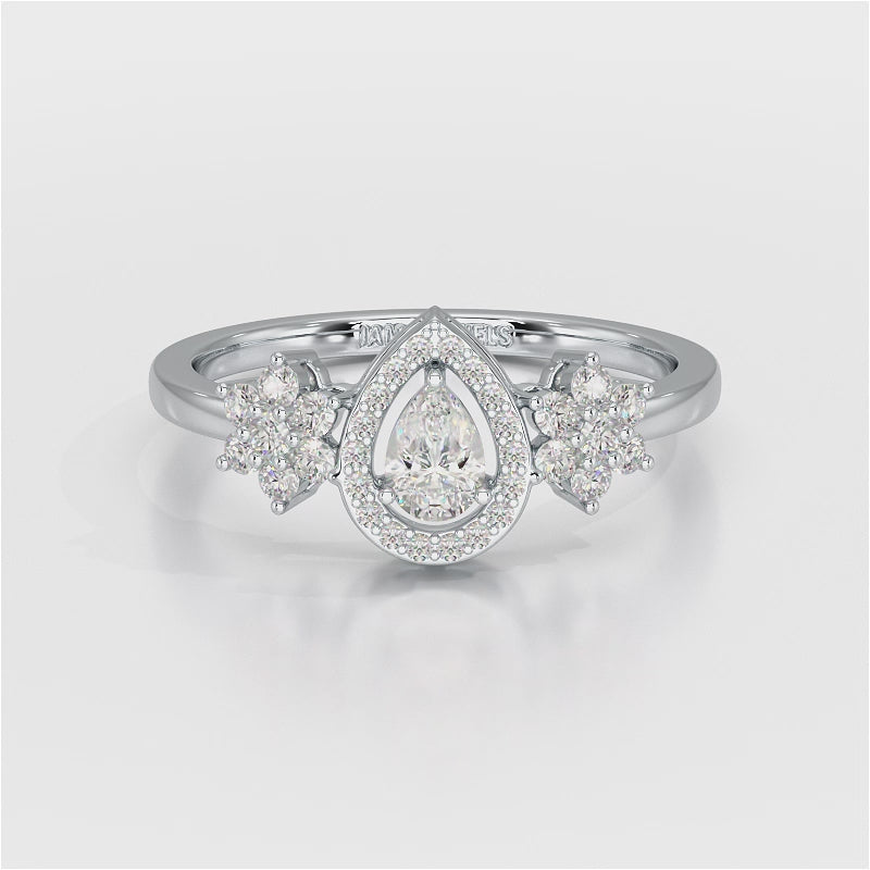 Pear Cut 0.5 CT Lab Grown Diamond Ring