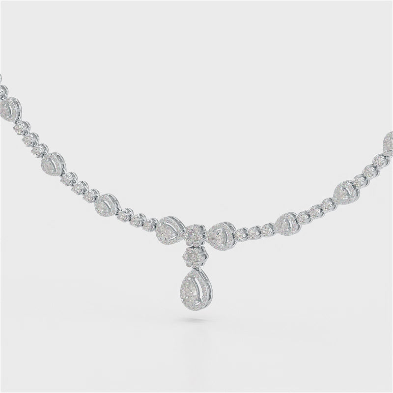 2.85 CT Pear Shape Lab Diamond Necklace