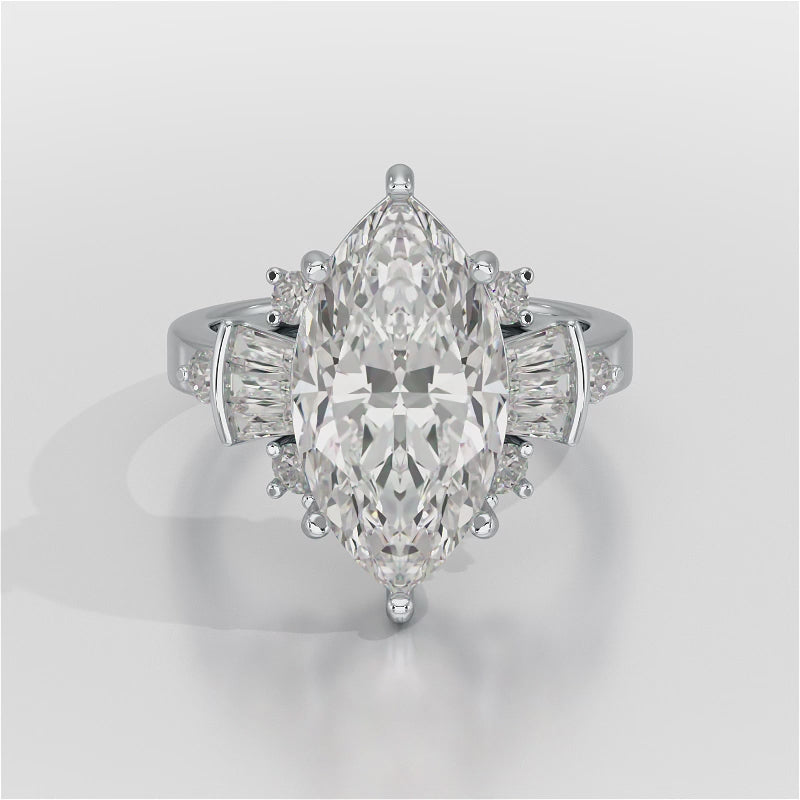 6.75 CT Marquise Cut Lab Diamond Wedding Ring