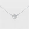 0.20 CT Flower Shape Lab Diamond Chain Pendant with Round Diamonds