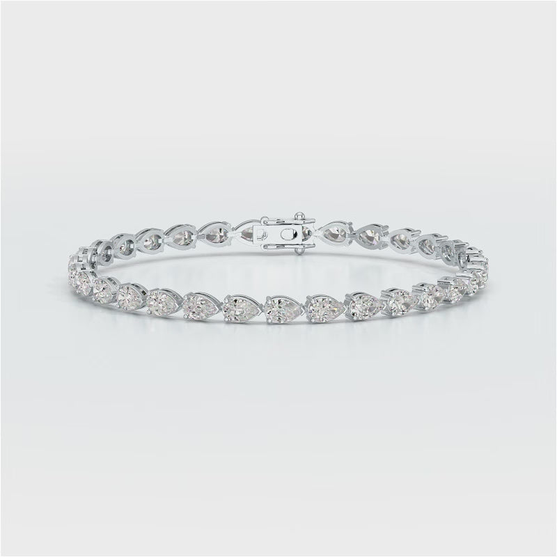 7.25 CT Pear Cut Diamond Tennis Bracelet