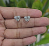 4.10 CT Heart Shape Single Stone Diamond Stud Earring (Ready for Delivery)