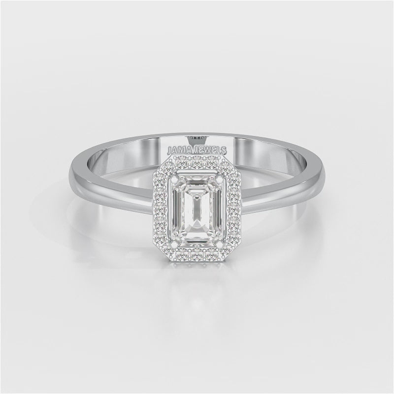 0.6 CT Simple Emerald Cut Lab Diamond Ring