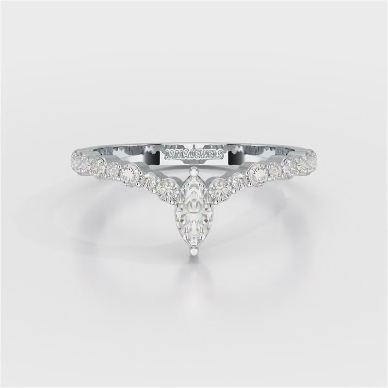 0.44 CT Marquise Cut Lab Diamond Ring