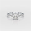 1.3 CT Princess Cut Lab Diamond Ring with Marquise cut Side Diamonds