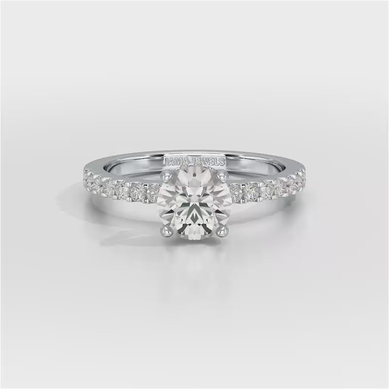1.36 CT Round Cut Lab Grown Diamond Ring