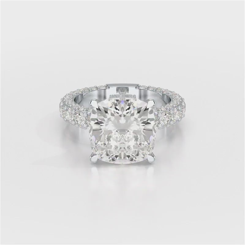 11 CT Lab Diamond Cushion Cut Ring