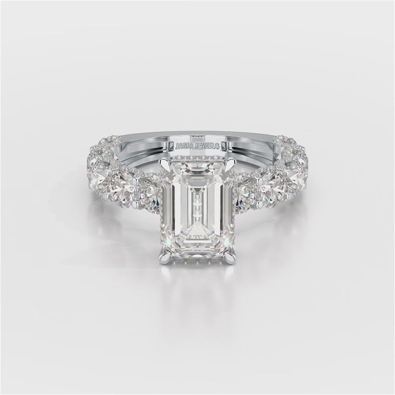 7.26 CT Emerald Shape Lab Diamond Ring