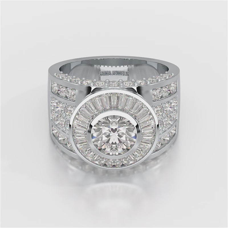 5.75 CT Round Shape Lab Diamond Men's Ring