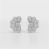0.95 CT Flower Shape Stud Earring with Pear & Round cut Lab Diamonds