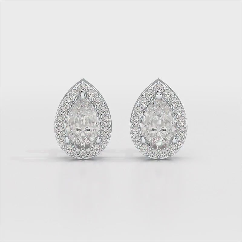 1.27 CT Lab Diamond Pear Cut Stud Earring