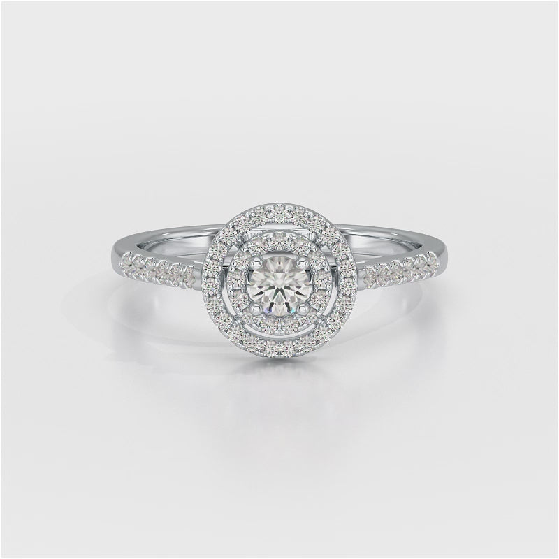 0.46 CT Halo Lab Diamond Engagement Ring