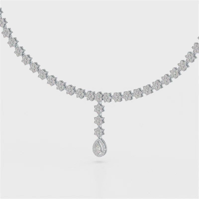 Pear Cut Lab Diamond 4.97 CT Necklace