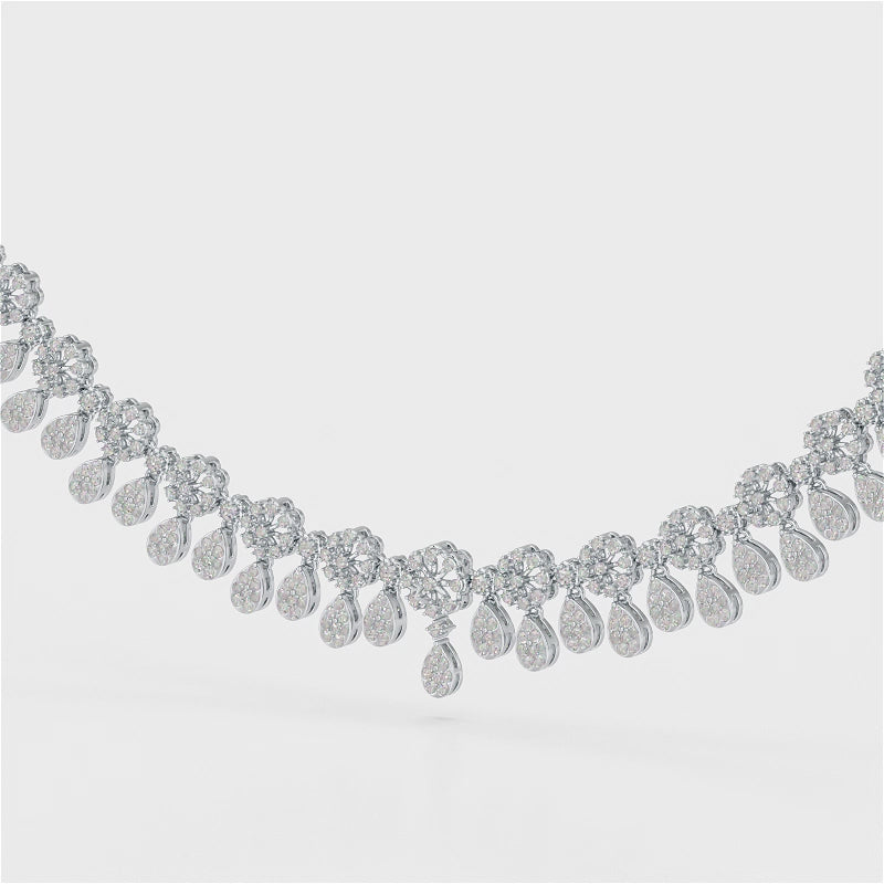 Round Cut Lab Grown Diamond 4.96 CT Elegant Choker Necklace