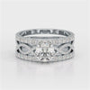 2.12 CT Lab Diamond Halo Triple Row Engagement Ring