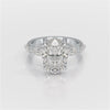 3.40 CT Oval Cut Ring with Marquise & Round Cut Side Diamonds