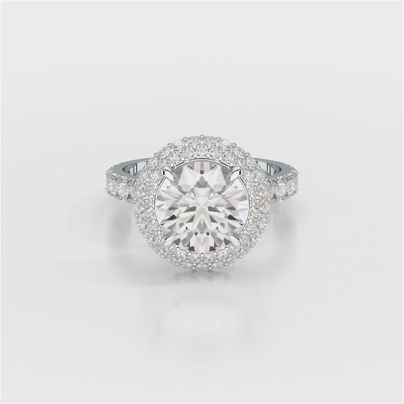 4.32 CT Round Cut Halo Lab Diamond Ring