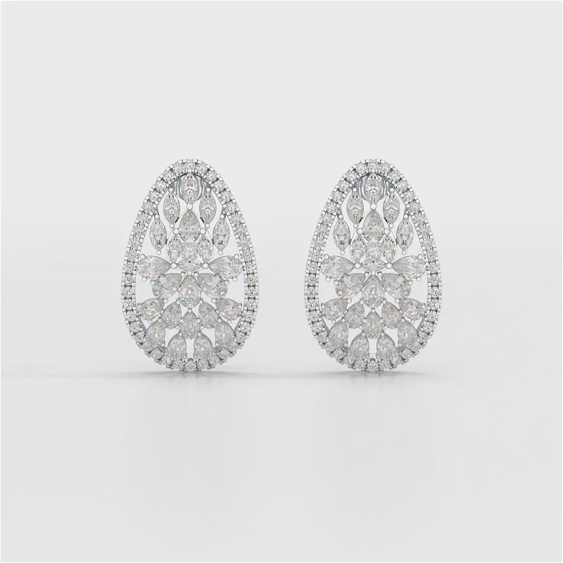 6 CT Lab Diamond Multi Shape Stud Earring