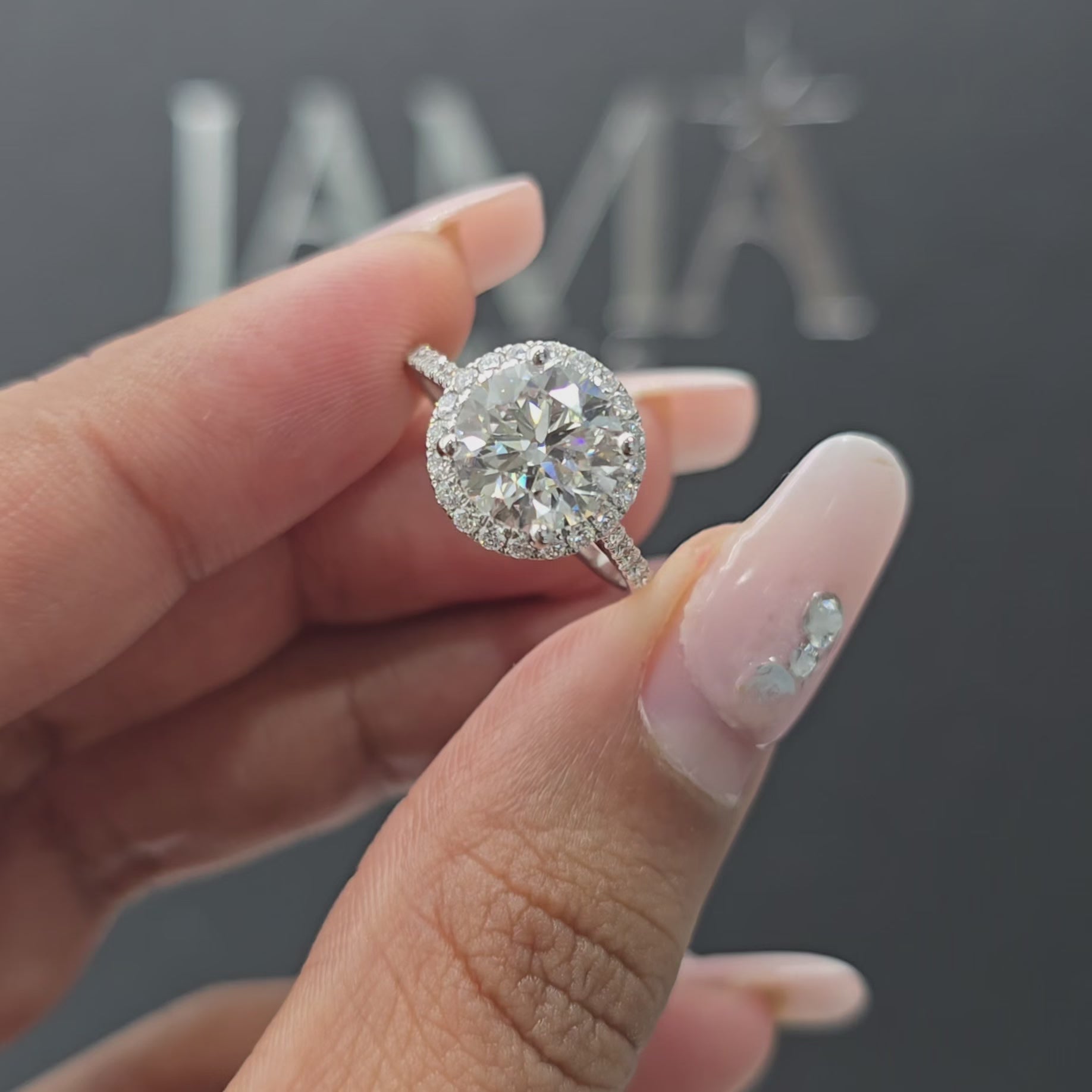 2.70 CT Round Cut Lab Diamond Halo Ring (Ready for Delivery)