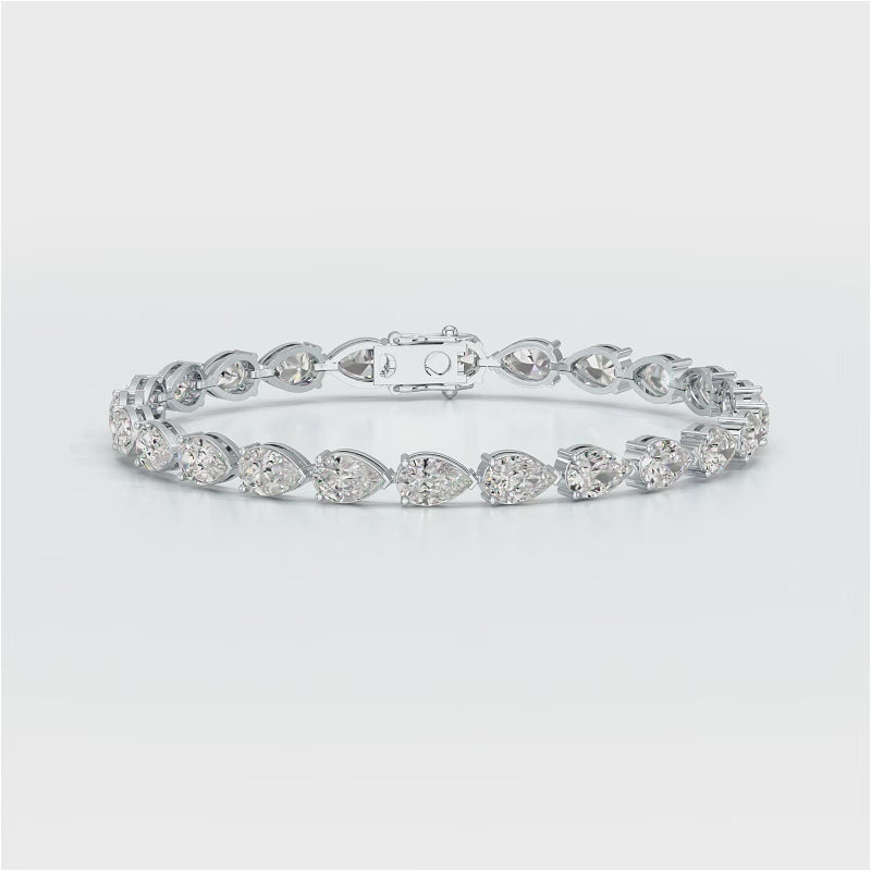 10 CT Pear Cut Diamond Tennis Bracelet