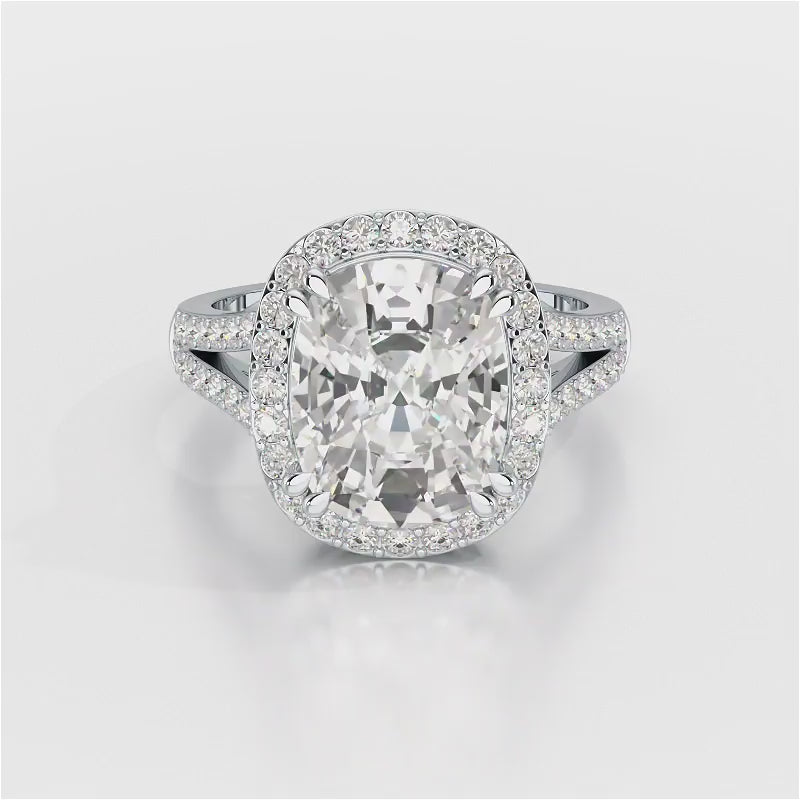 9.77 CT Cushion Cut Halo Lab Diamond Ring