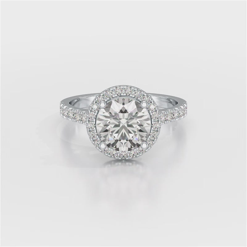 2.5 CT Round Cut Halo Lab Diamond Ring