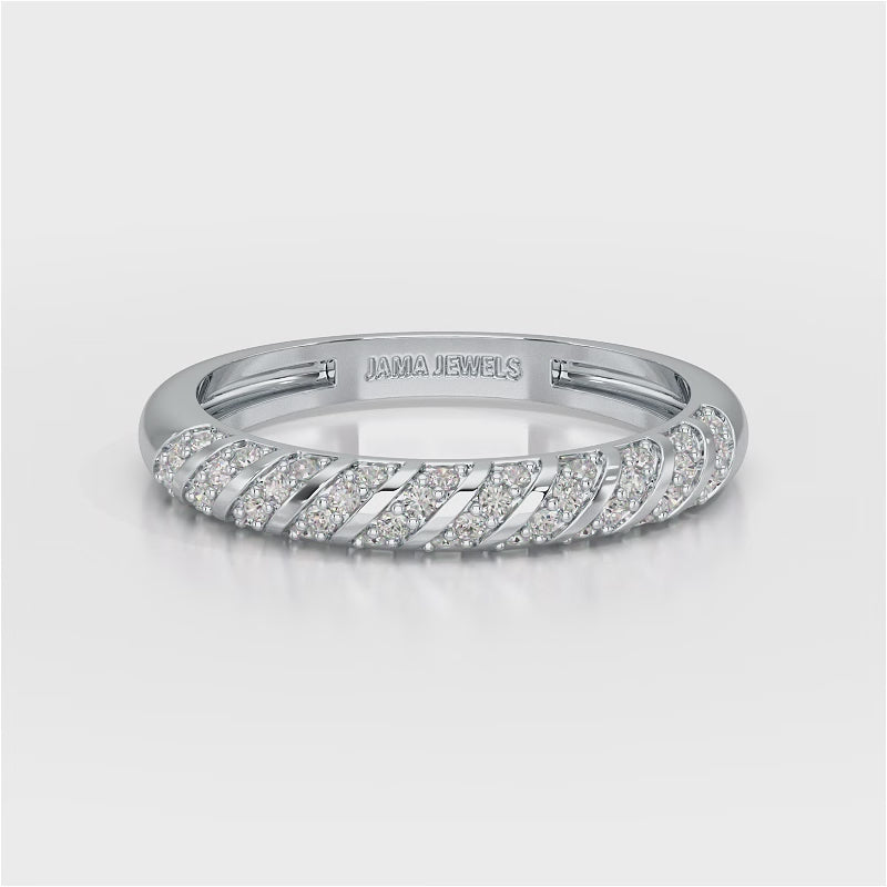 0.20 CT Half Eternity Ring with Round Cut Lab Diamonds