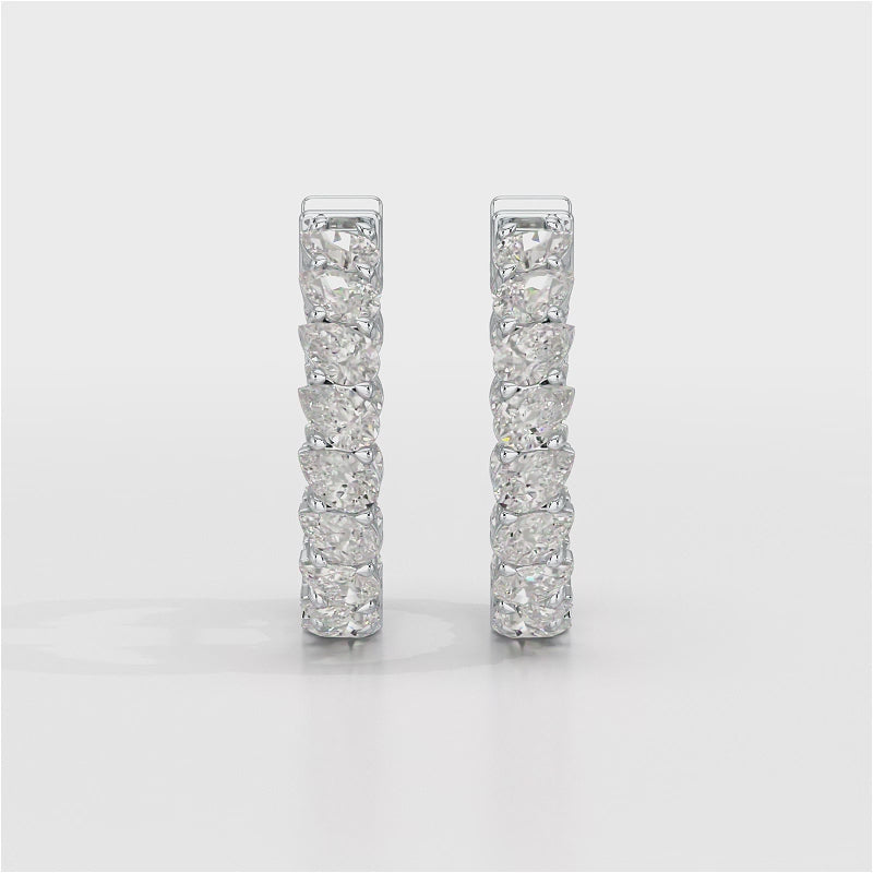 4.9 CT Pear Cut Lab Diamond Hoop Earrings