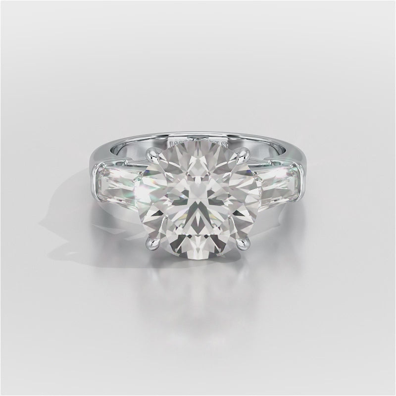 Three Stone Lab Diamond 2.74 CT Wedding Ring