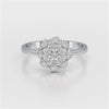0.35 CT Cluster Ring with Pear and Round Cut Lab Diamonds
