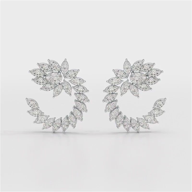 12.2 CT Marquise Cut Lab Diamond Earring