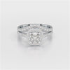 1.77 CT Cushion Cut Halo Layered Lab Diamond Ring